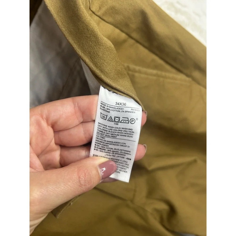Old Navy Ultimate Straight Chino Pants‎ Mens 34x36 Brown Cotton Stretch Trousers